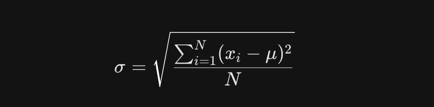 สูตรการคำนวณ Standard Deviation